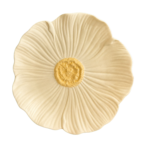 Fine Rim 10-inch plate in soft yellow petal relief