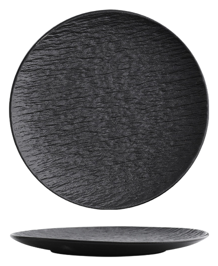 Shadow Grain 6-inch flat plate shown from above and the side