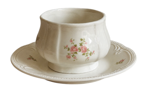 Meadow Bloom handleless cup and saucer SKU-01