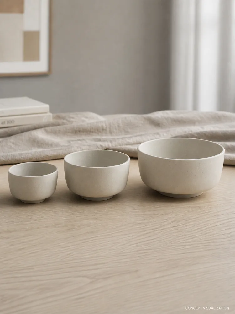 Three Clear Arc straight-sided bowls in different sizes