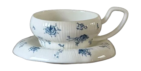 Blue Muse blue rose cup and saucer SKU-03