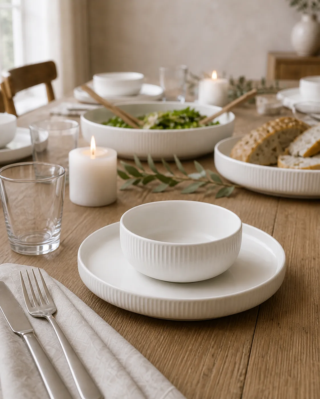 Soft Horizon place setting detail