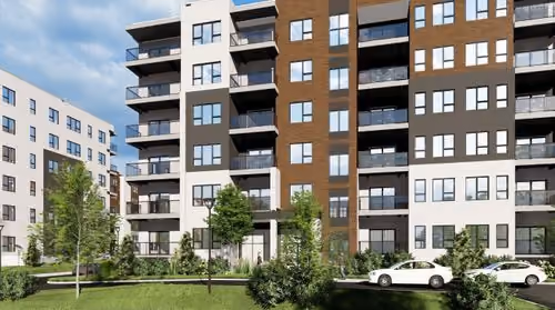 Façade d'un immeuble de la Cité de Lorraine, rendu 3D
