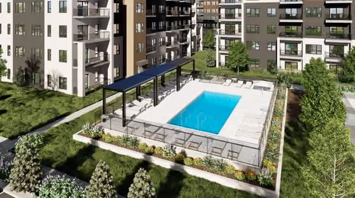 Piscine extérieure de la Cité de Lorraine, rendu 3D