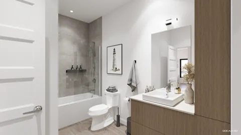 Salle de bain de l'unité D-209, un 4 ½ à la Cité de Lorraine