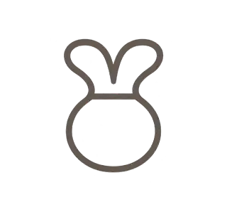 Simple black outline of a bag tied at the top.
