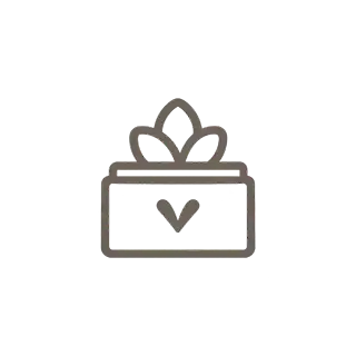 Minimalist icon depicting an open box with three floating cubes above it.