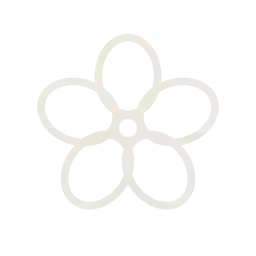 Simple beige line drawing of a five-petal flower on a black background.