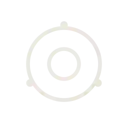 Simple icon of a circle with a smaller inner circle and three small dots evenly spaced outside.