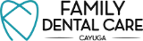 Cayuga Family Dental Care logo featuring a tooth icon and dental clinic branding