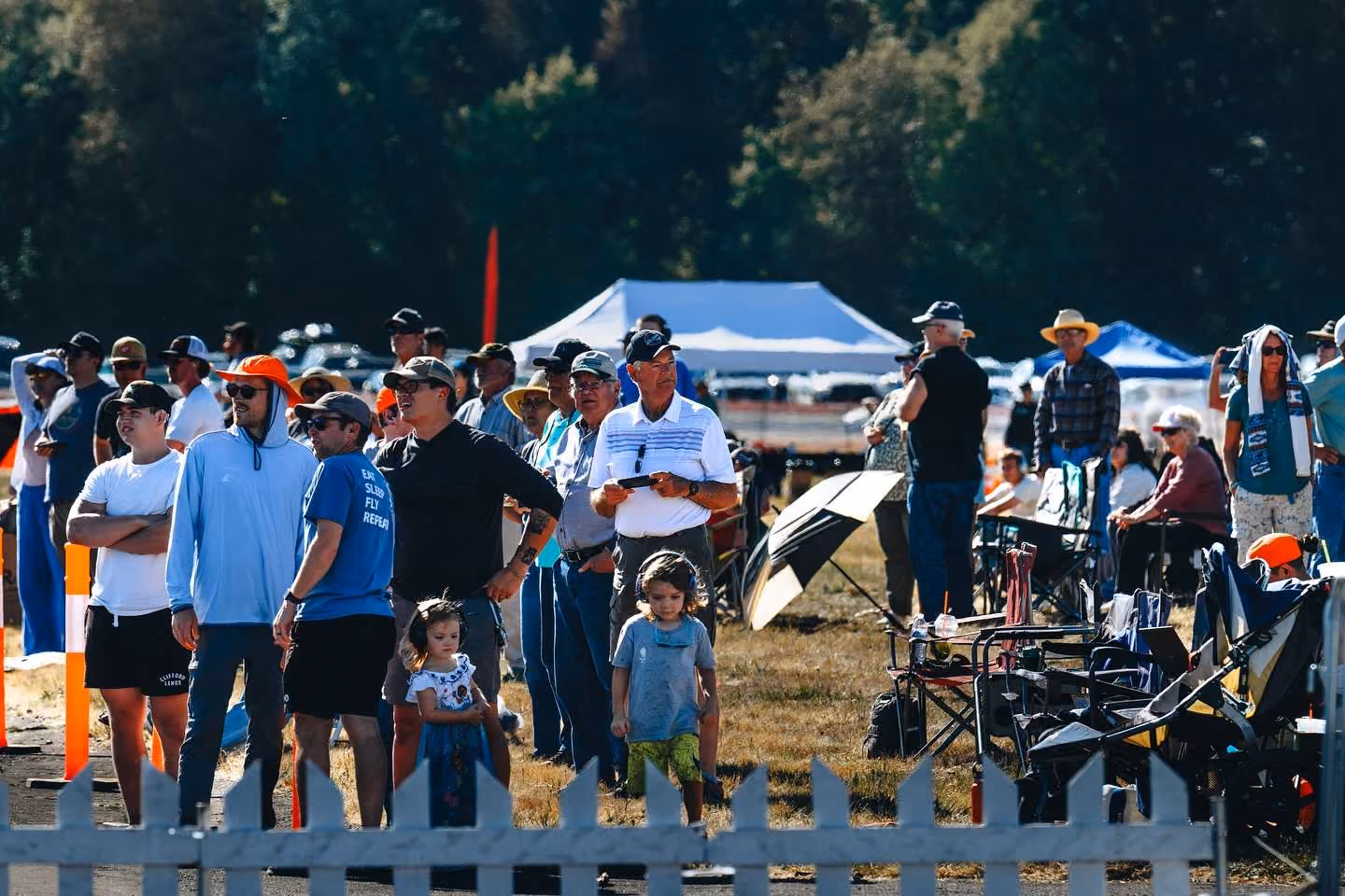 crowd of people watching planes