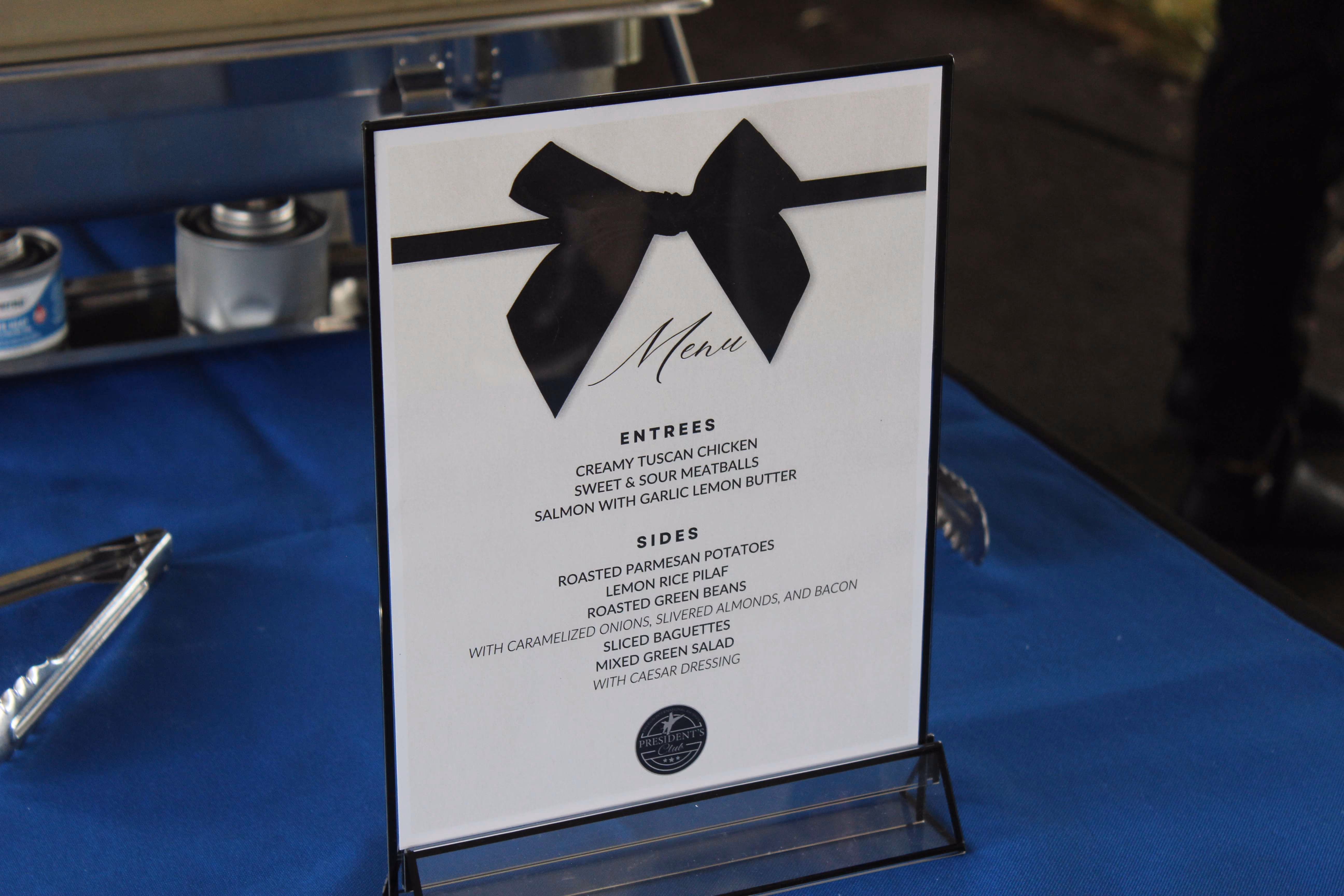 fancy menu sitting on table