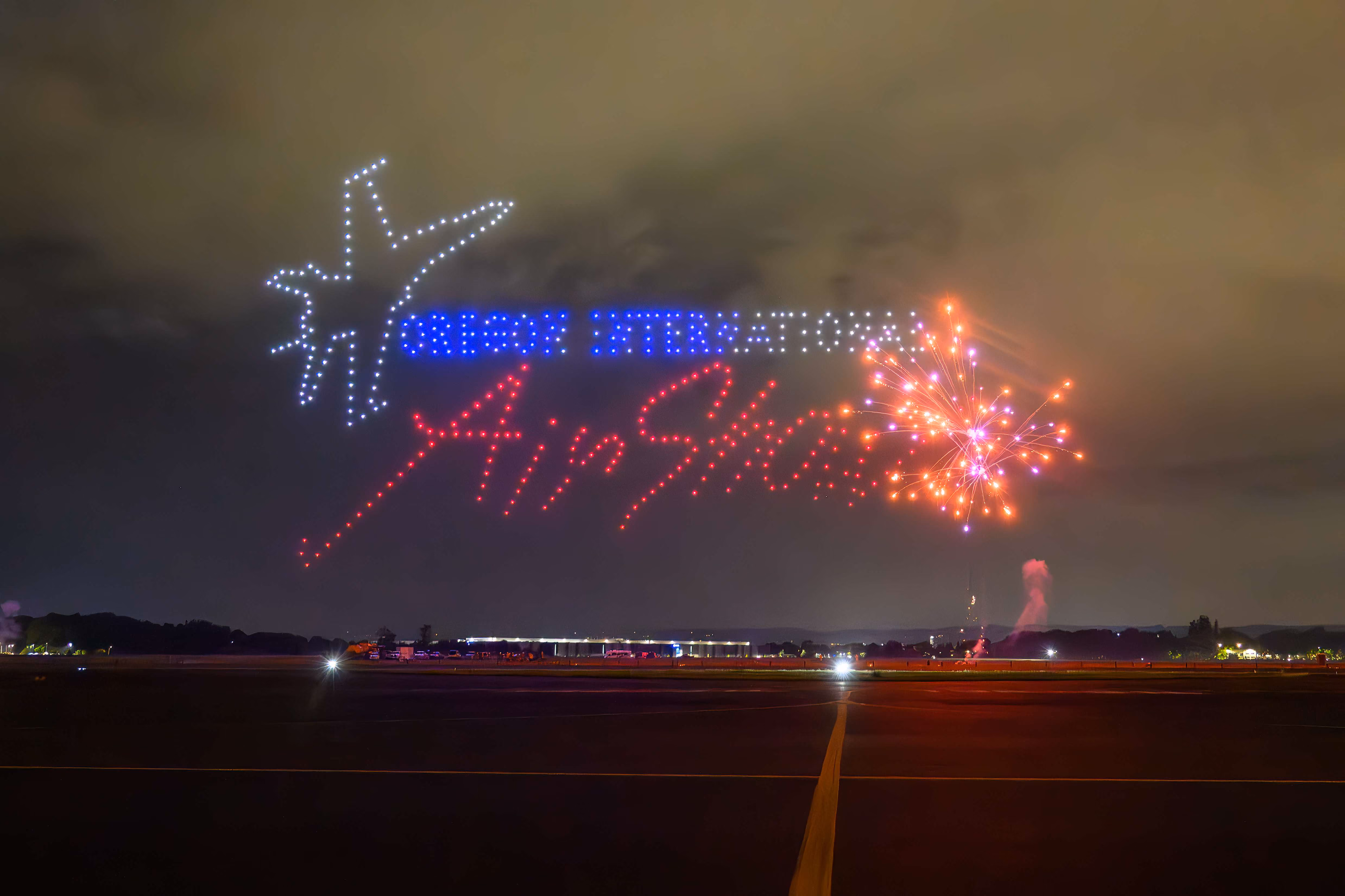 drone display at night