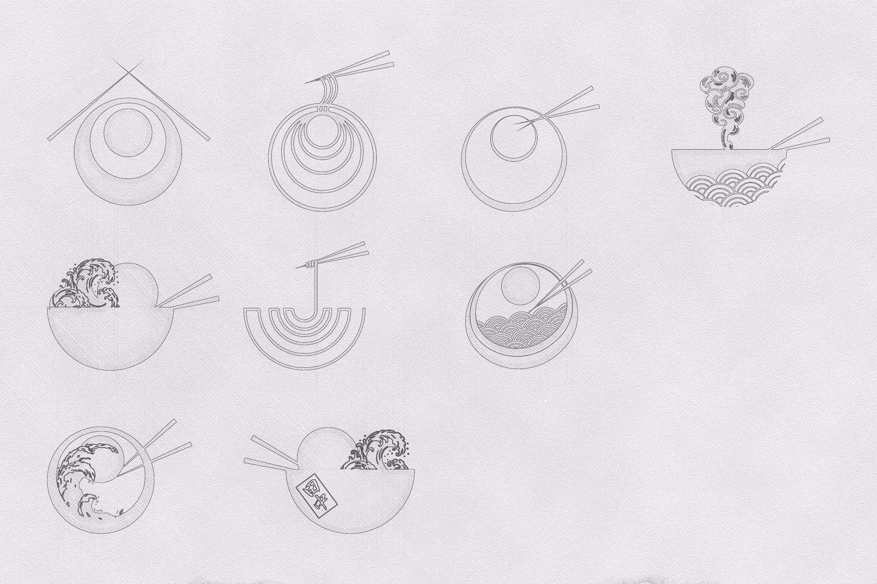 Tanaka Ramen logo design process