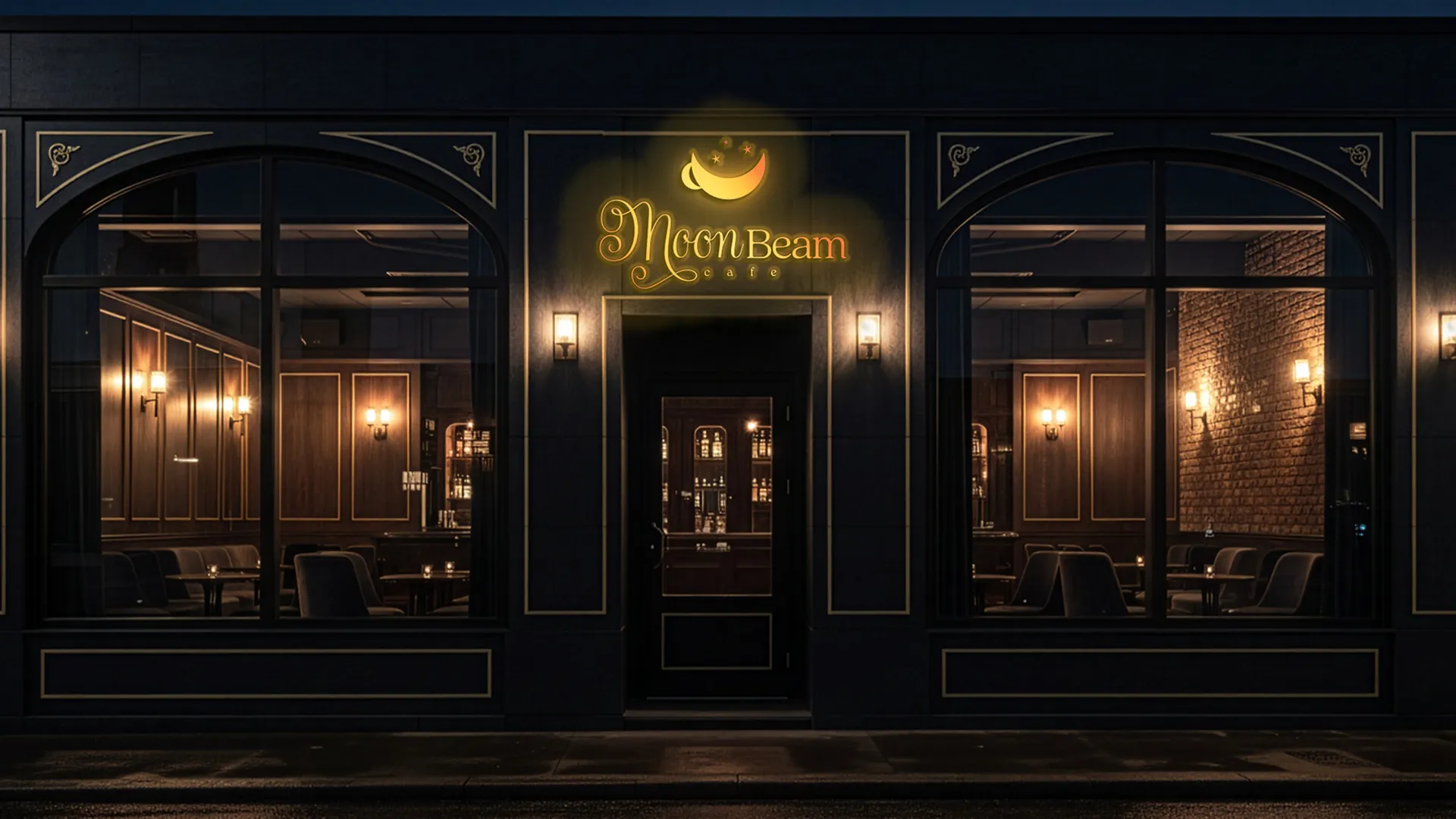 MoonBeam Cafe brand mockup
