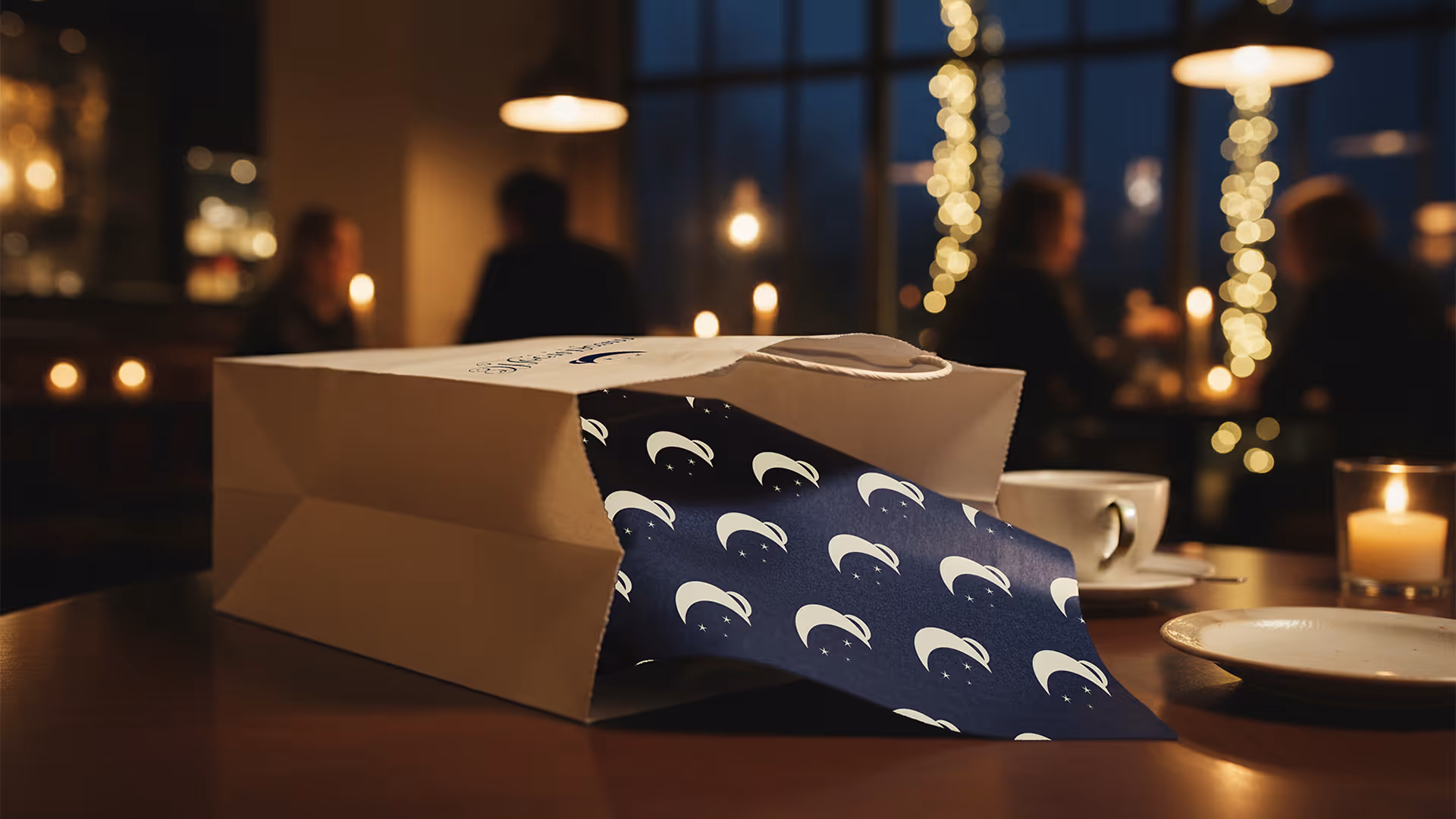 MoonBeam Cafe brand mockup