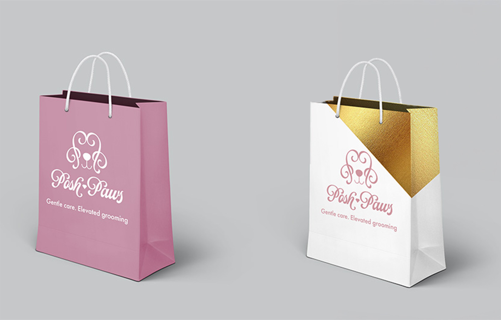 Posh Paws branded shopping bag mockup