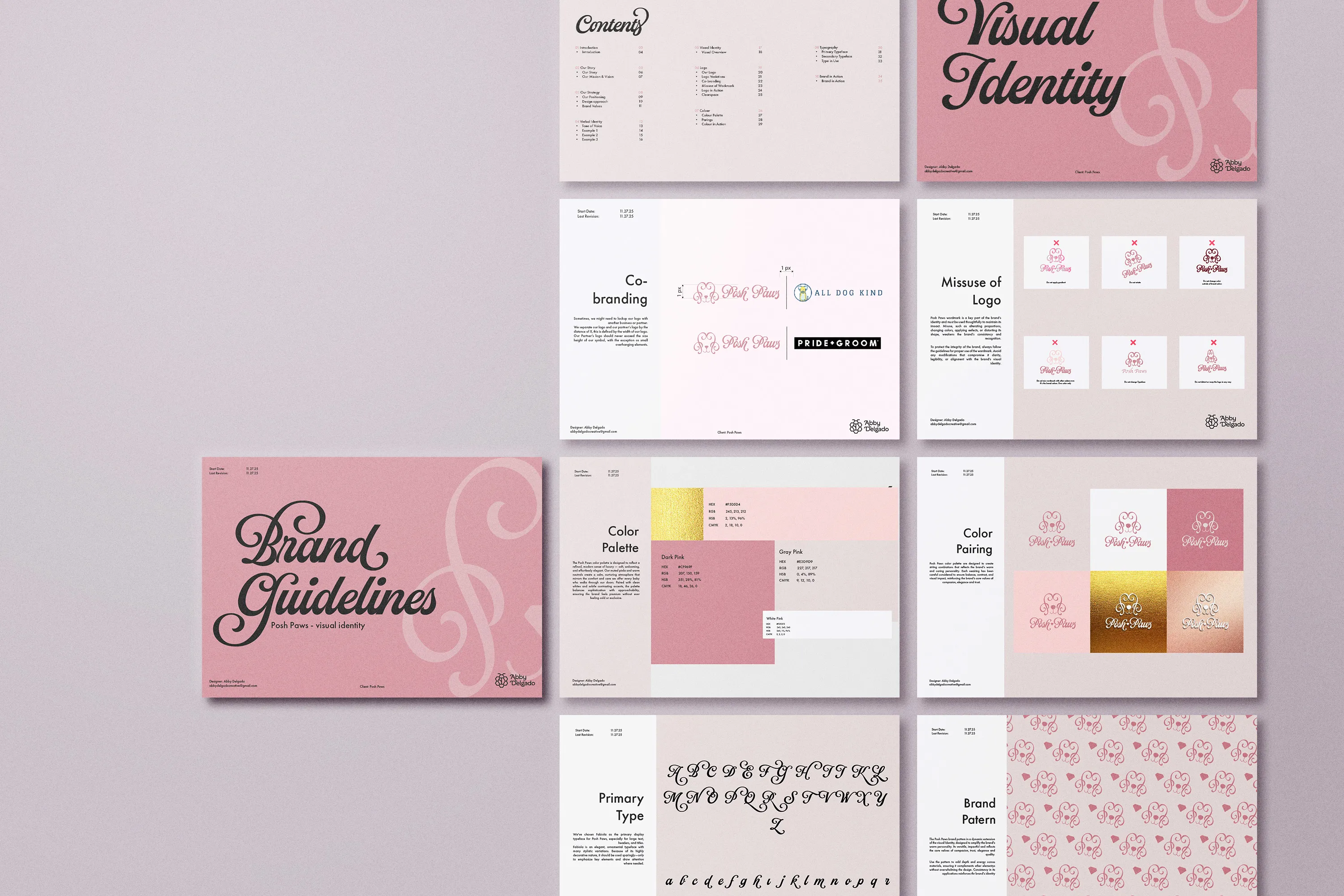 Posh Paws brand guidelines mockup