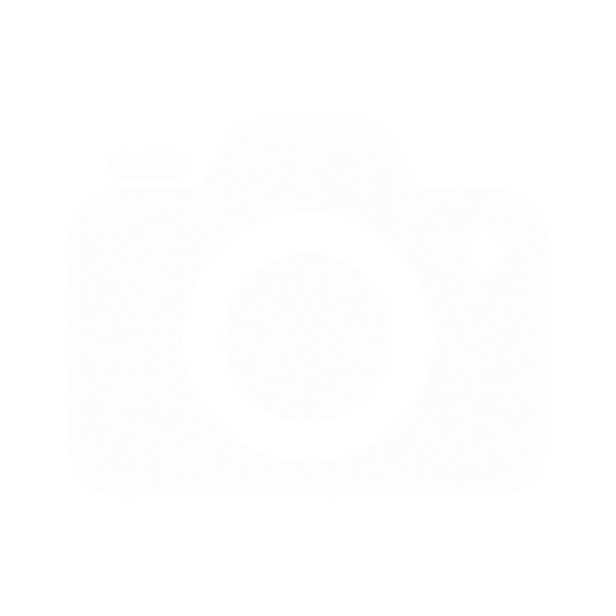 Simple black and white camera icon with circular lens and rounded body shape.