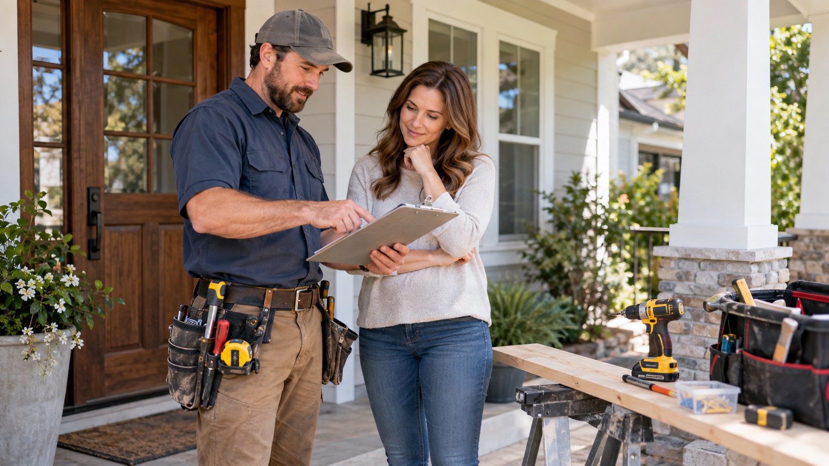 Handyman completing a repair inside a customer’s home