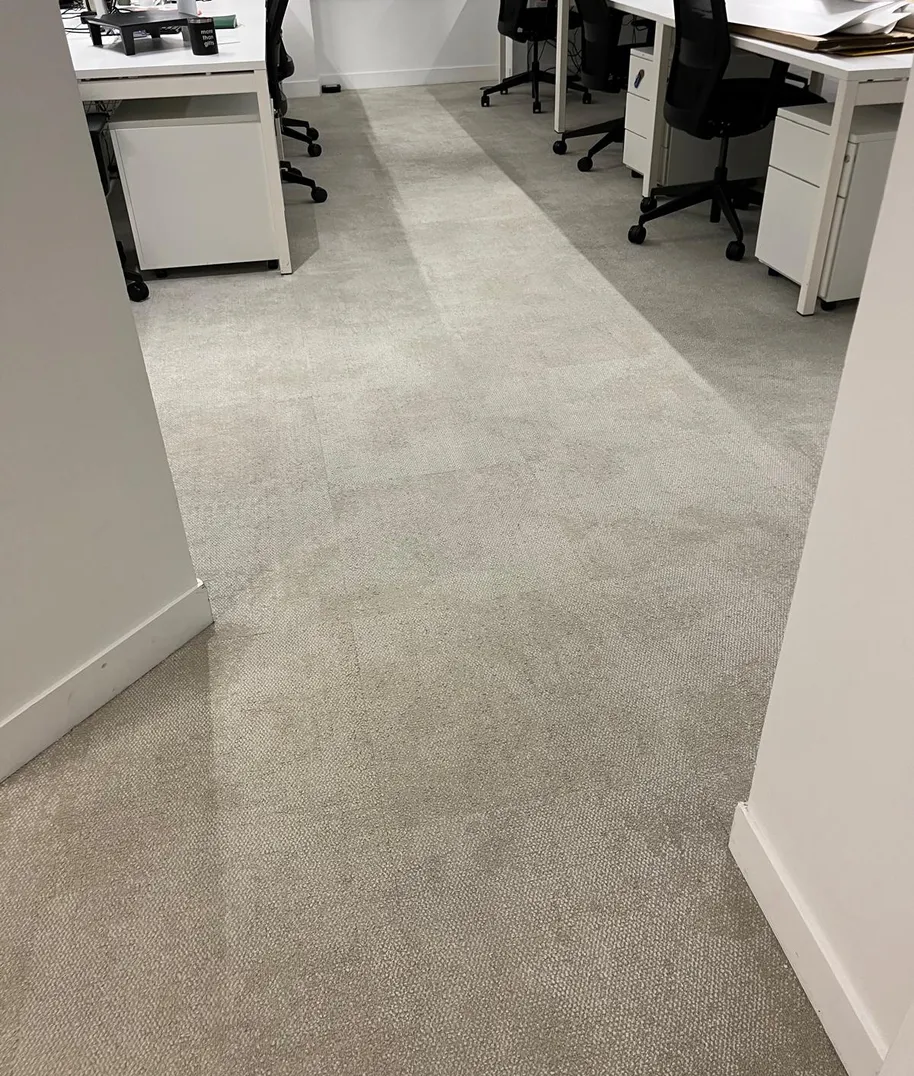 Moquette d’un plateau de bureaux après l’intervention Mocade