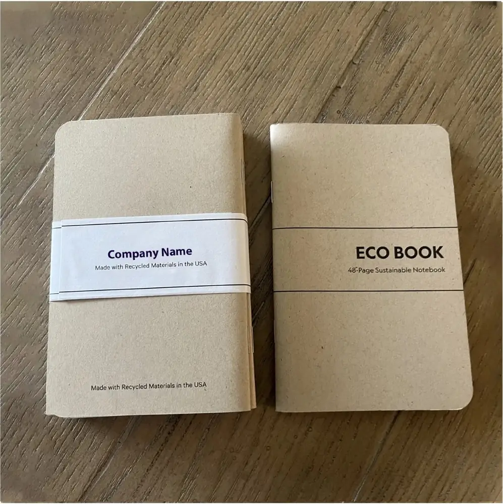 Notebooks bound on recycled kraft board