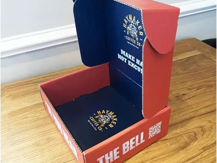 A printed counter display box on recycled board