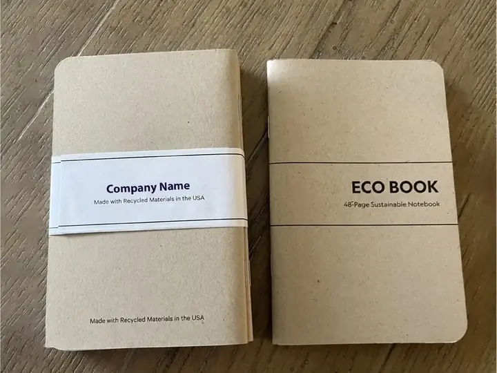 Notebooks bound on recycled kraft board