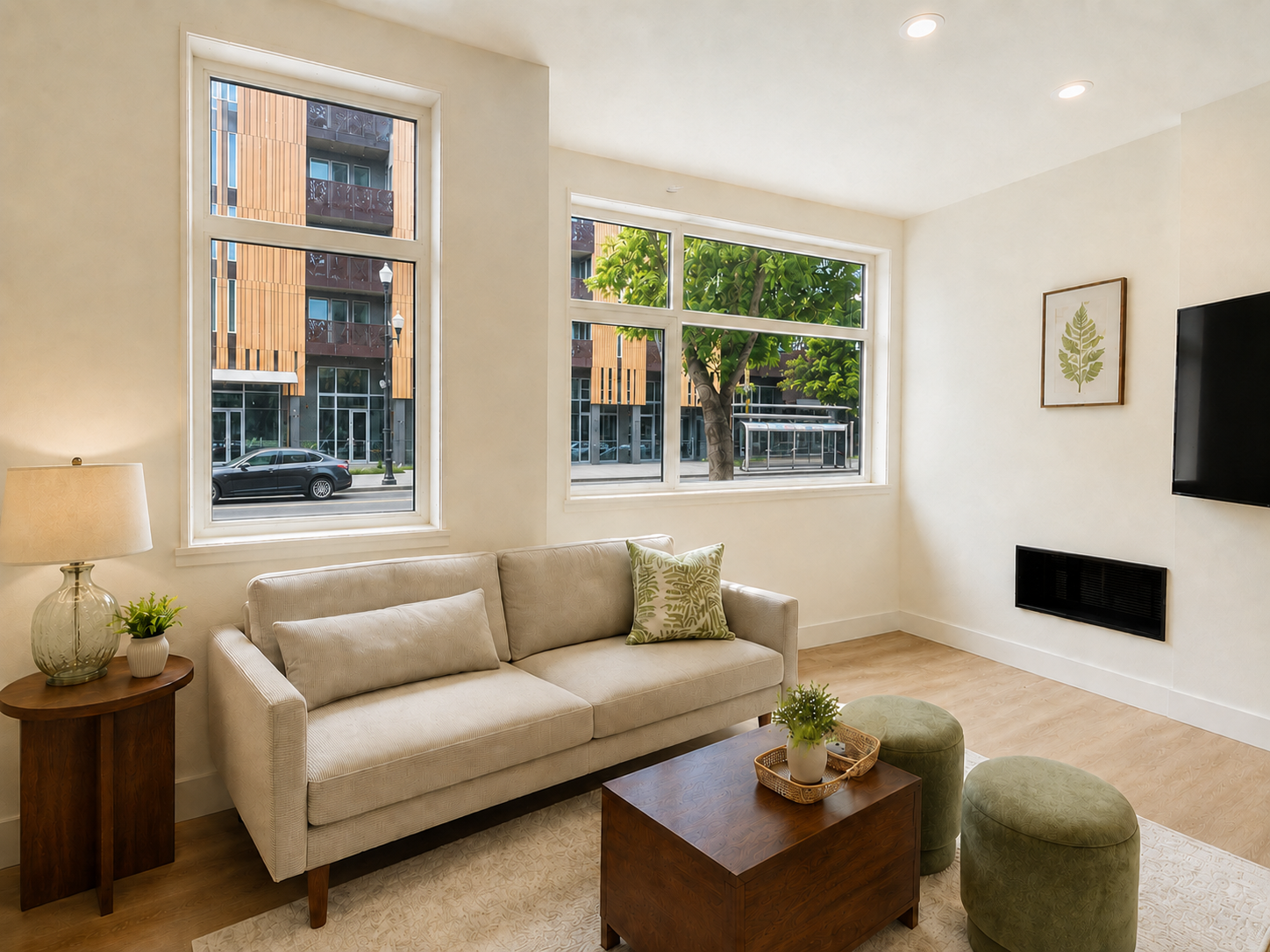 Casita Plus at Esperanza - corner living area with dual window walls