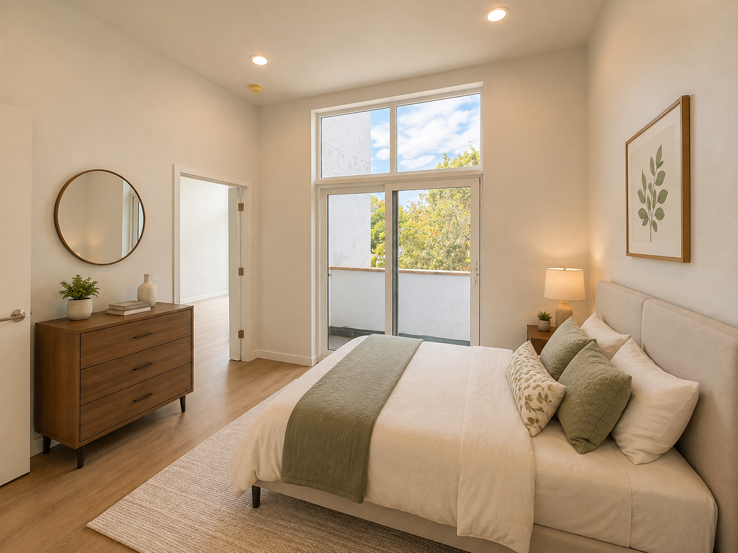 Bedroom with private balcony access