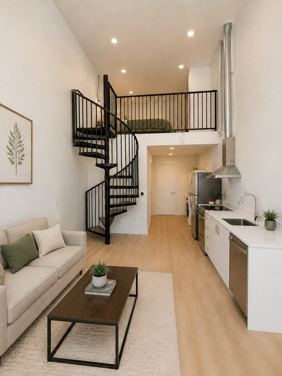 Living area and balcony