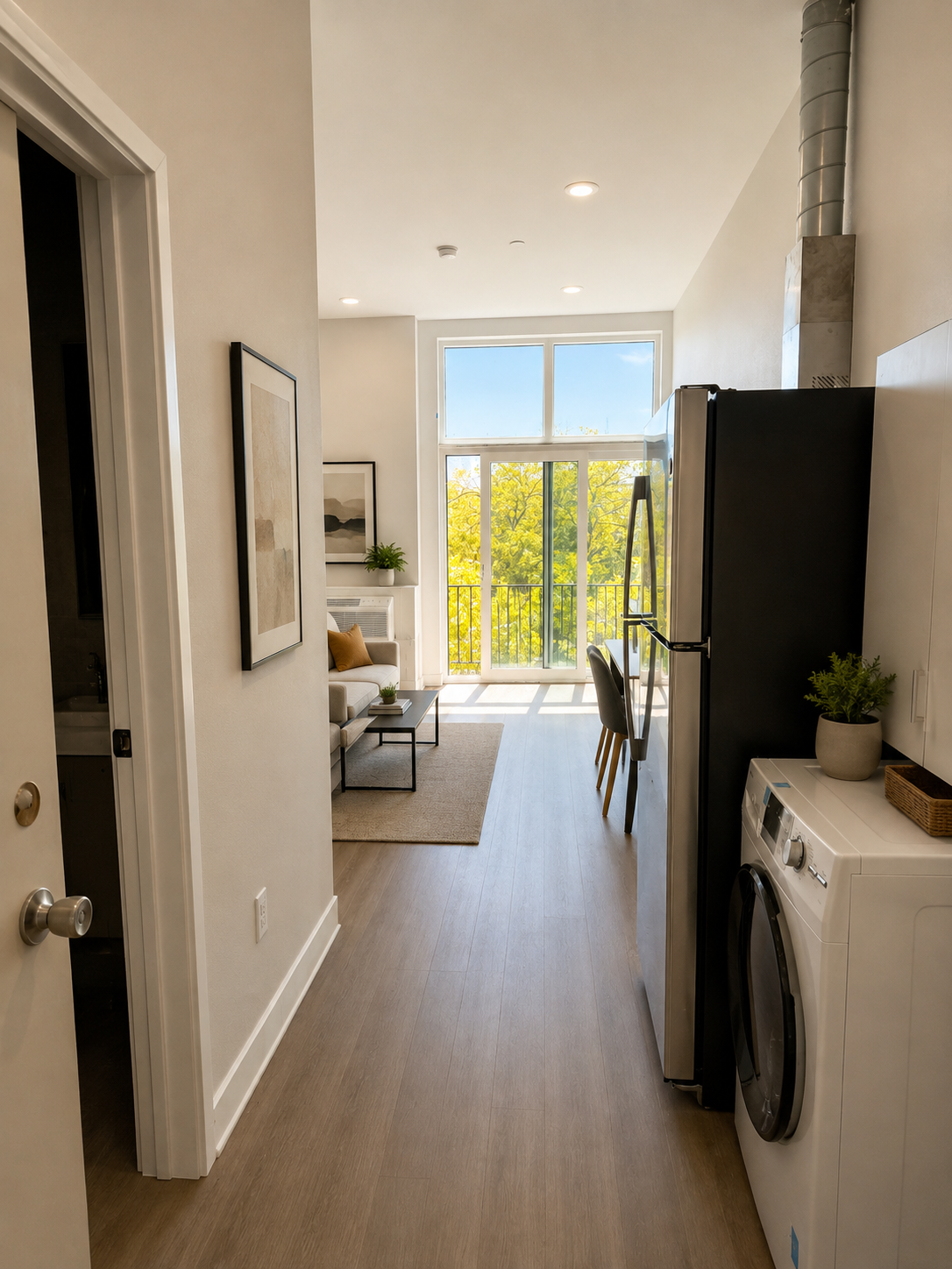Entry toward the living area and balcony