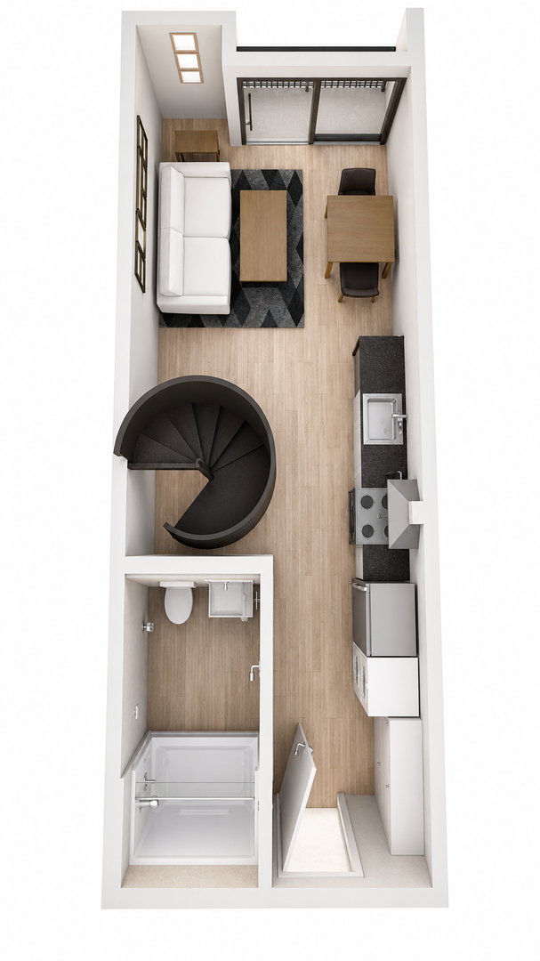 Mezzanine bedroom detail