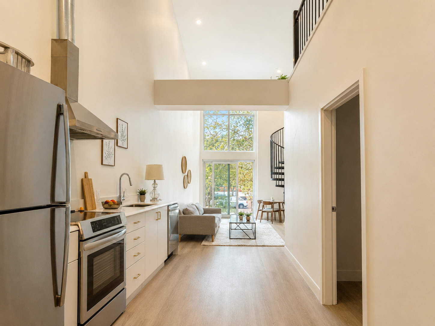 Kitchen and double-height living space