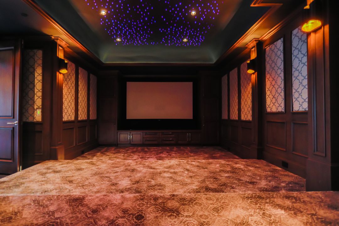 Star ceiling above a home theatre