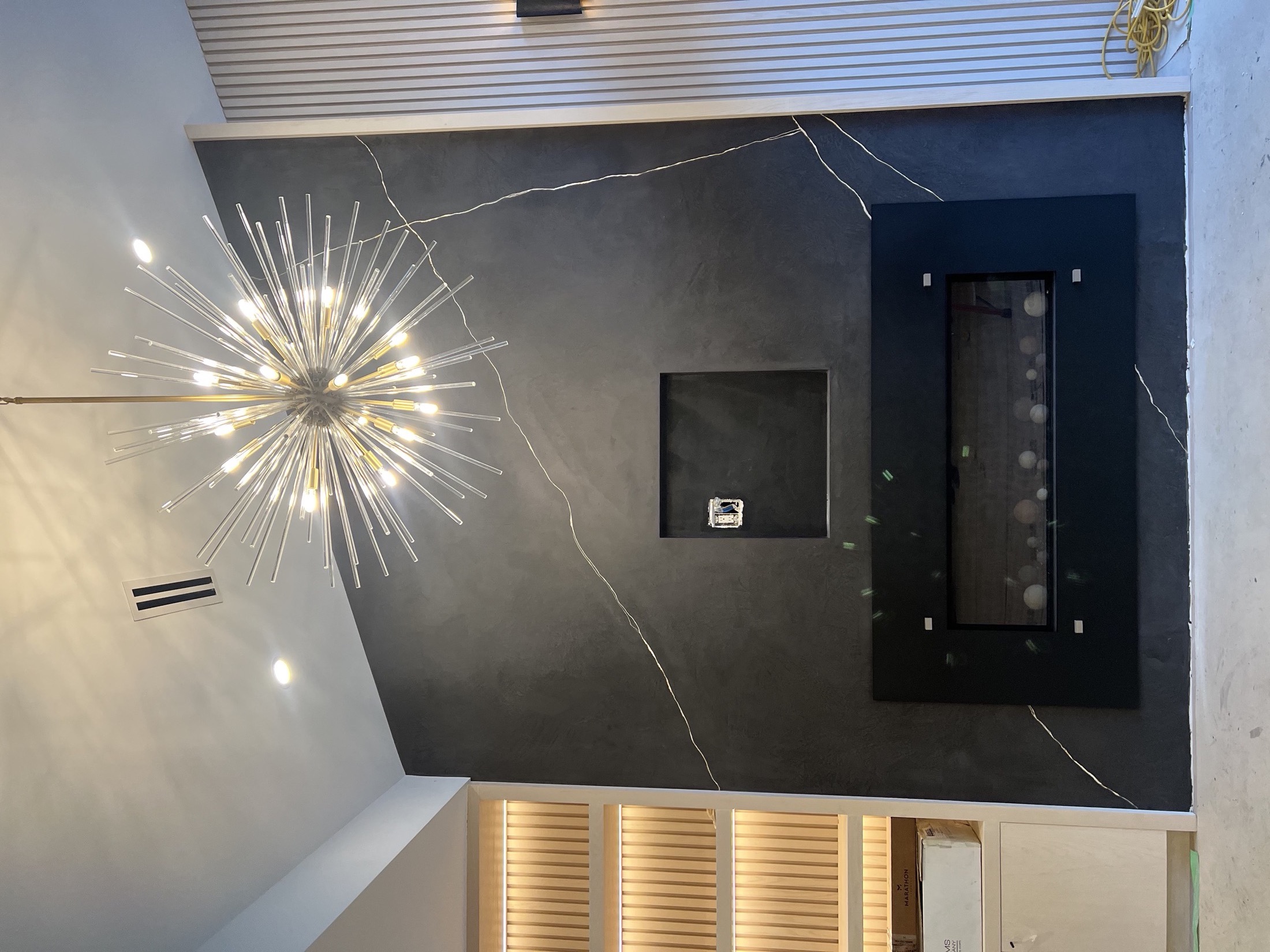 Polished plaster feature wall