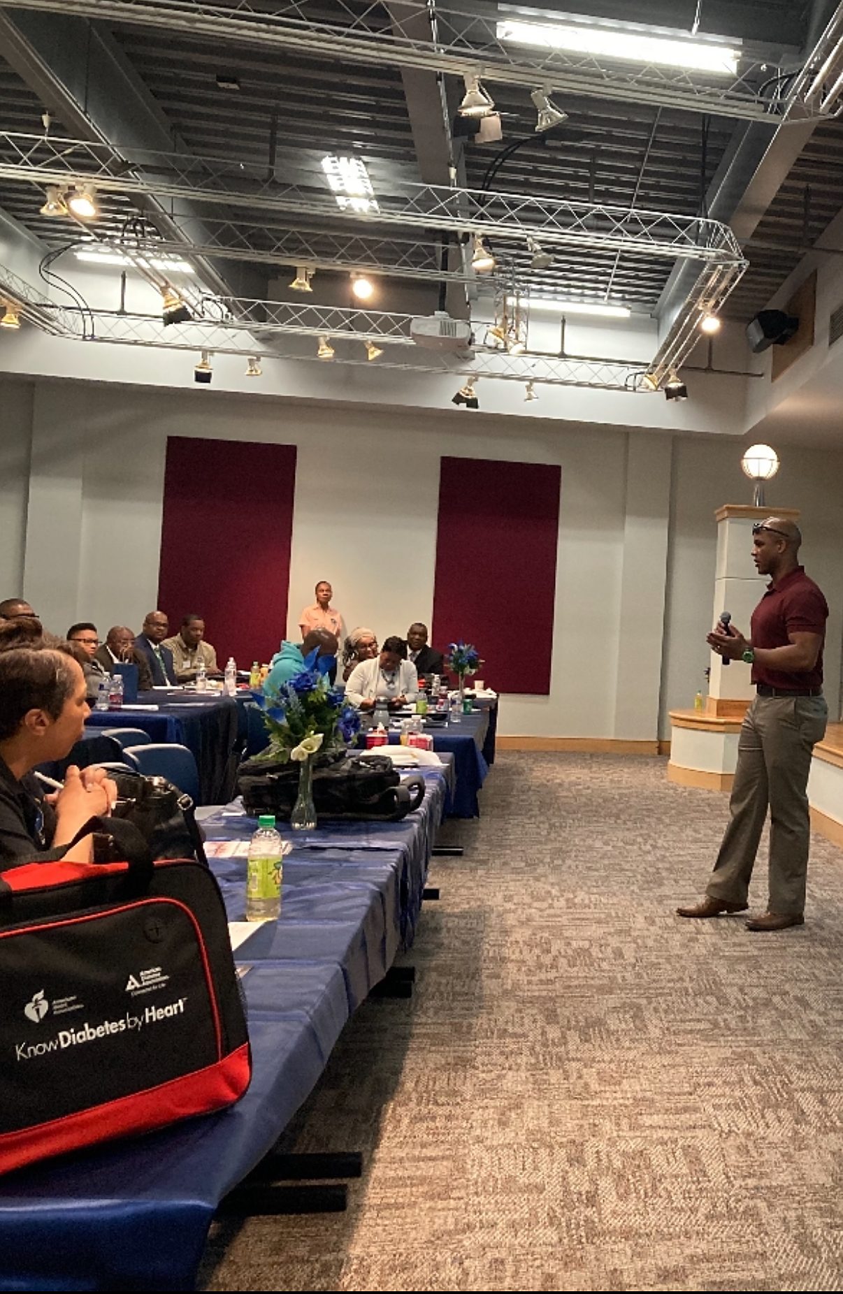 Conqueror Roberts addressing an audience