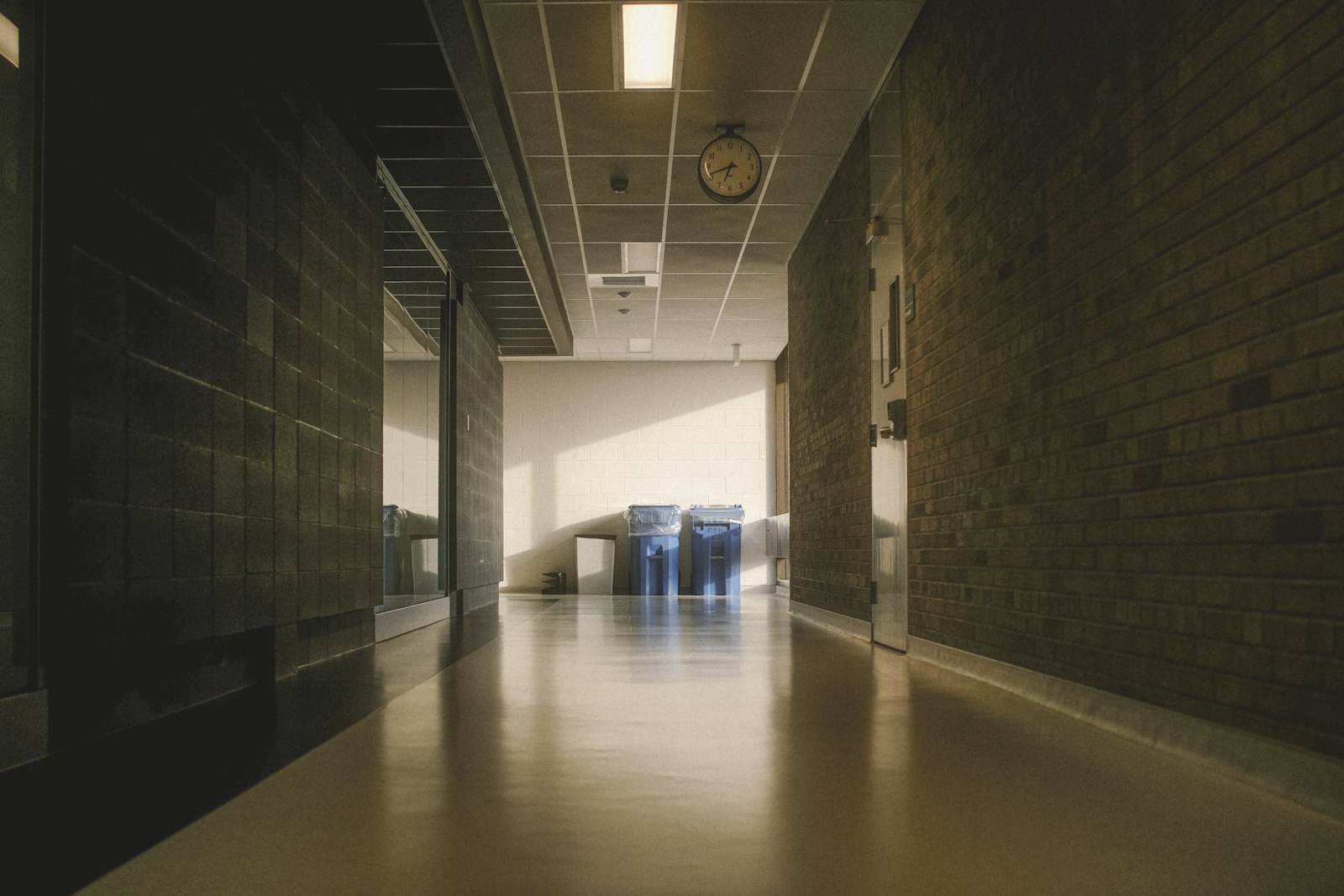 An empty school hallway after drop-off, separation anxiety in children