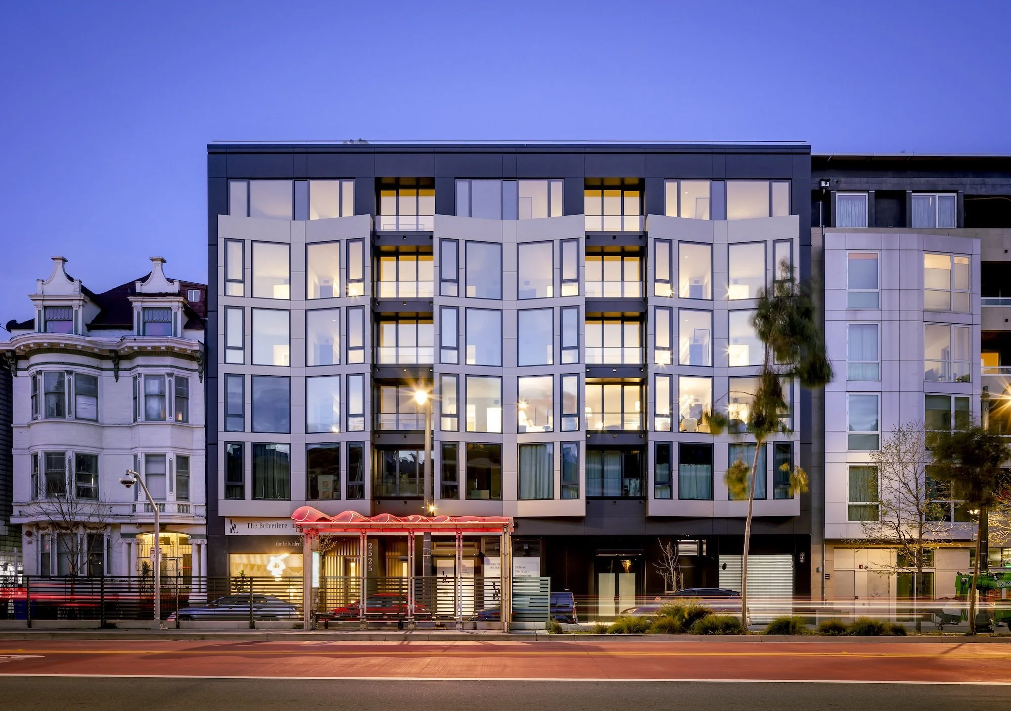 Front exterior of The Belvedere at 2525 Van Ness Avenue in San Francisco.
