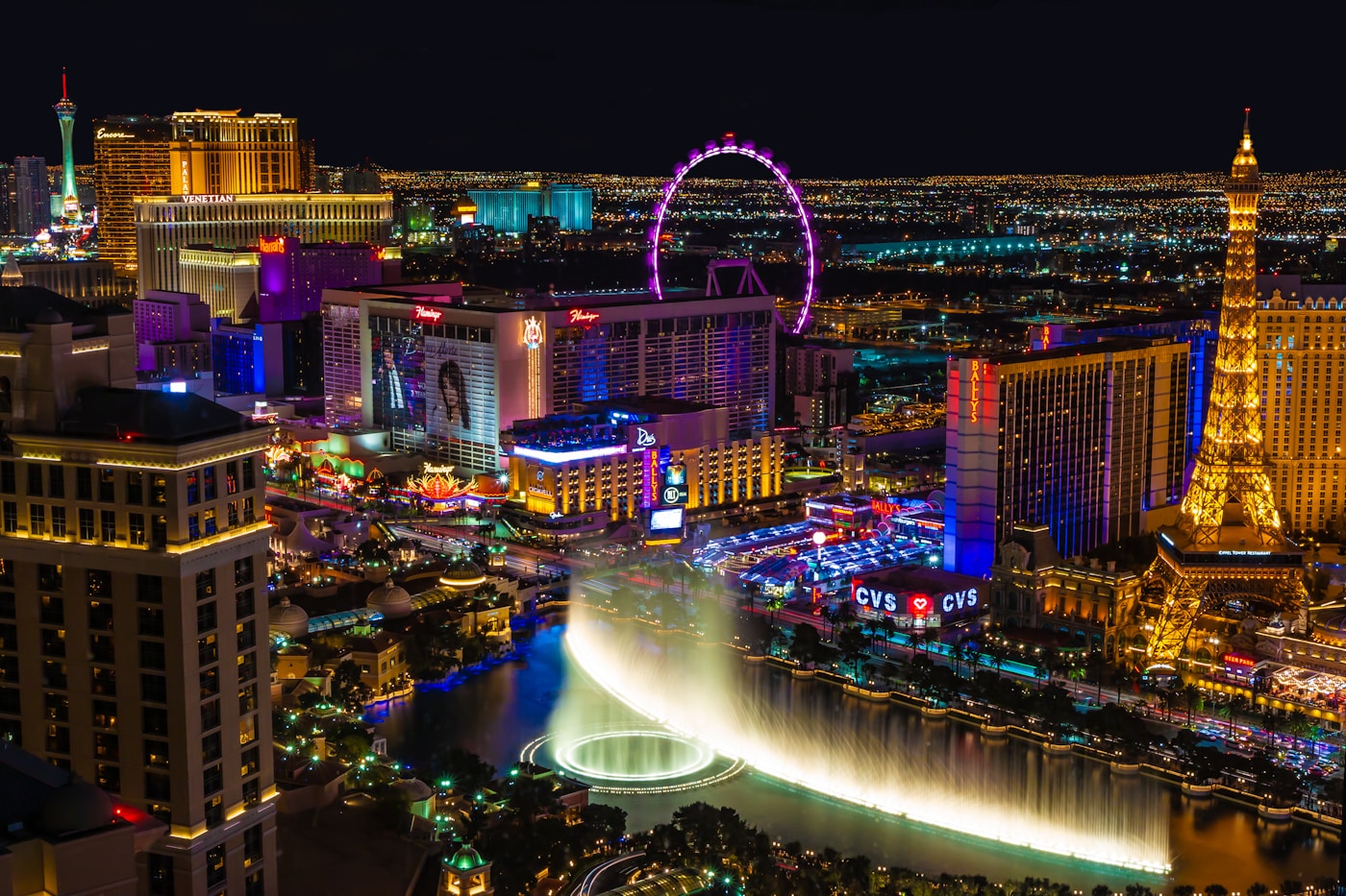 Las Vegas skyline at sunset