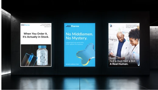 BIGG Pharma three banner mockups