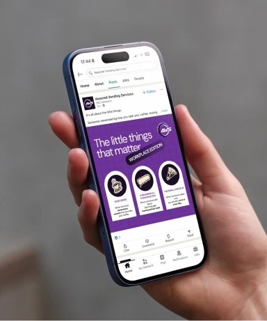 Social media post mockup for AVS