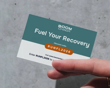 Discount code card mockup for BOOM Chaga