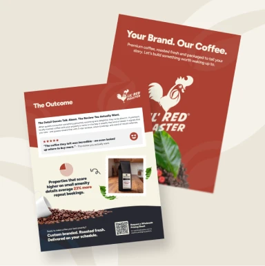 Sales collateral design for Lil' Red Roaster