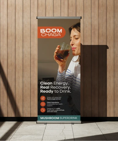 Event banner mockup for BOOM Chaga