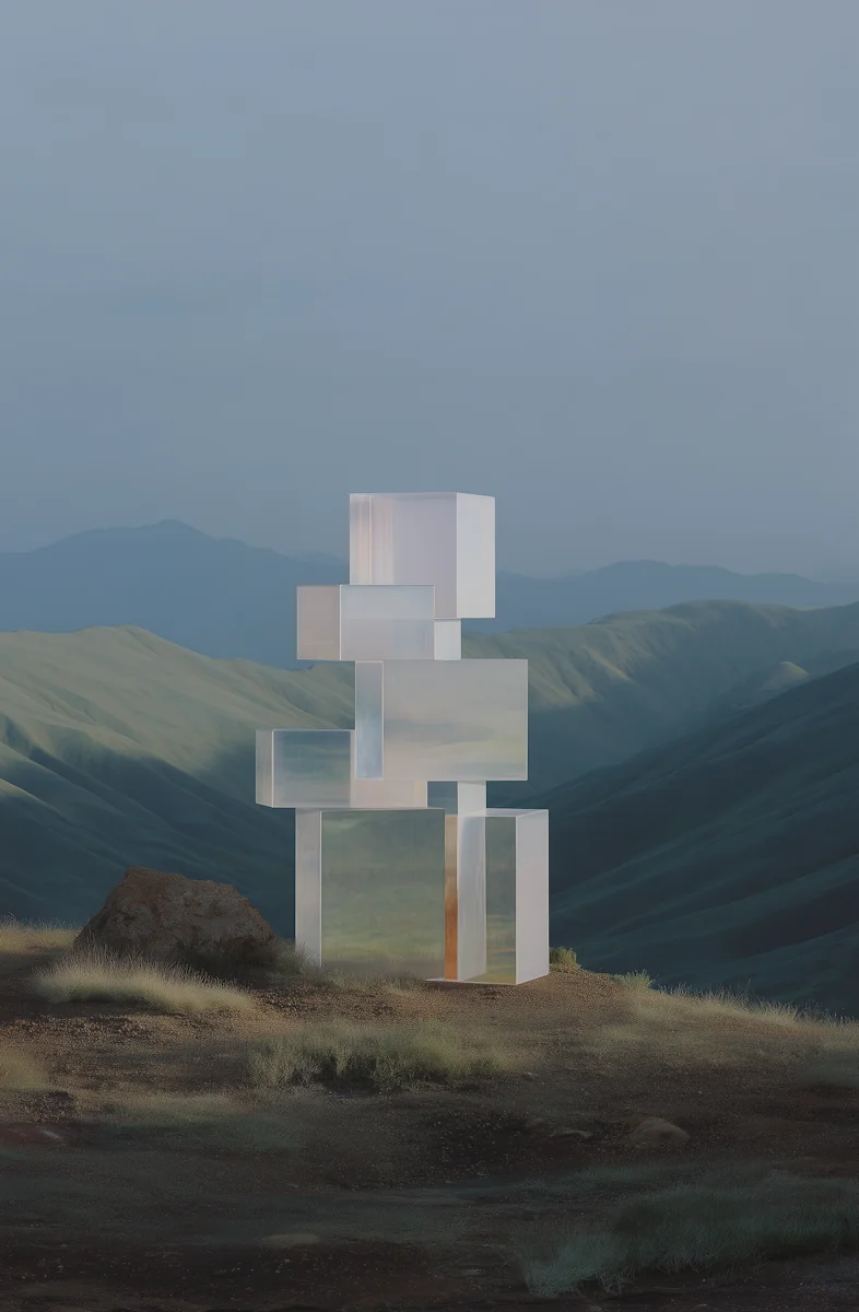 Surreal Glass Cube Scene for the Kite House project.