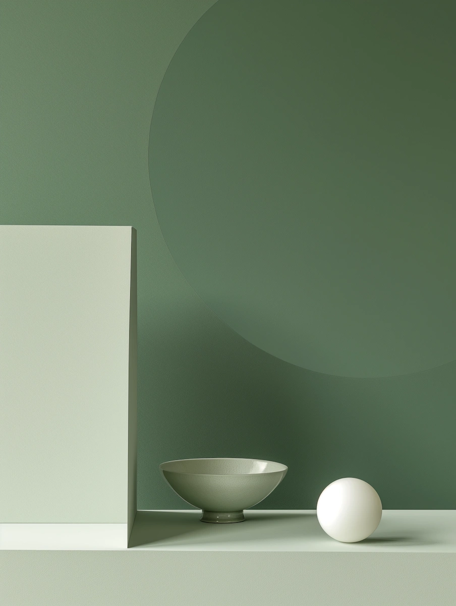 Minimalist Green Composition accompanying the SAKAI current note “Sustainable Design”.