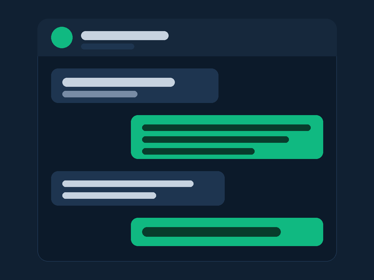 Text message thread showing an automatic reply to a missed call and the job getting booked