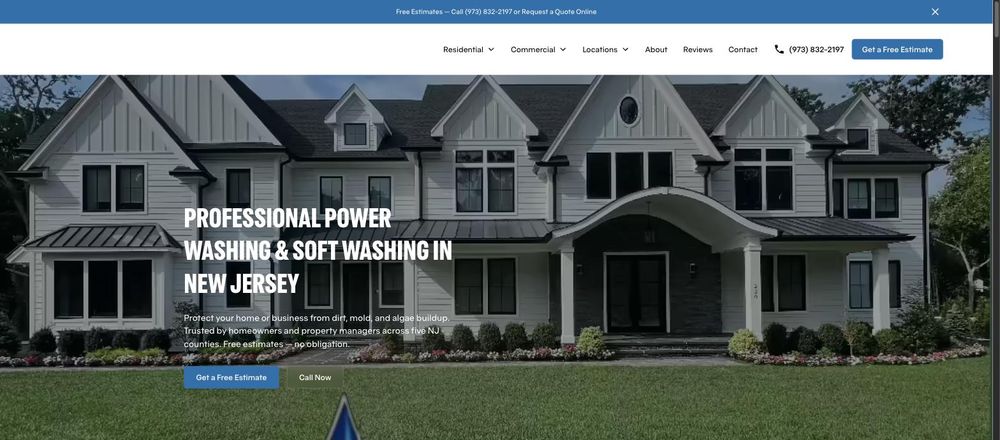 Homepage of the Duncan Power Washing website