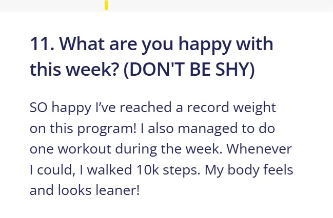 Client testimonial message